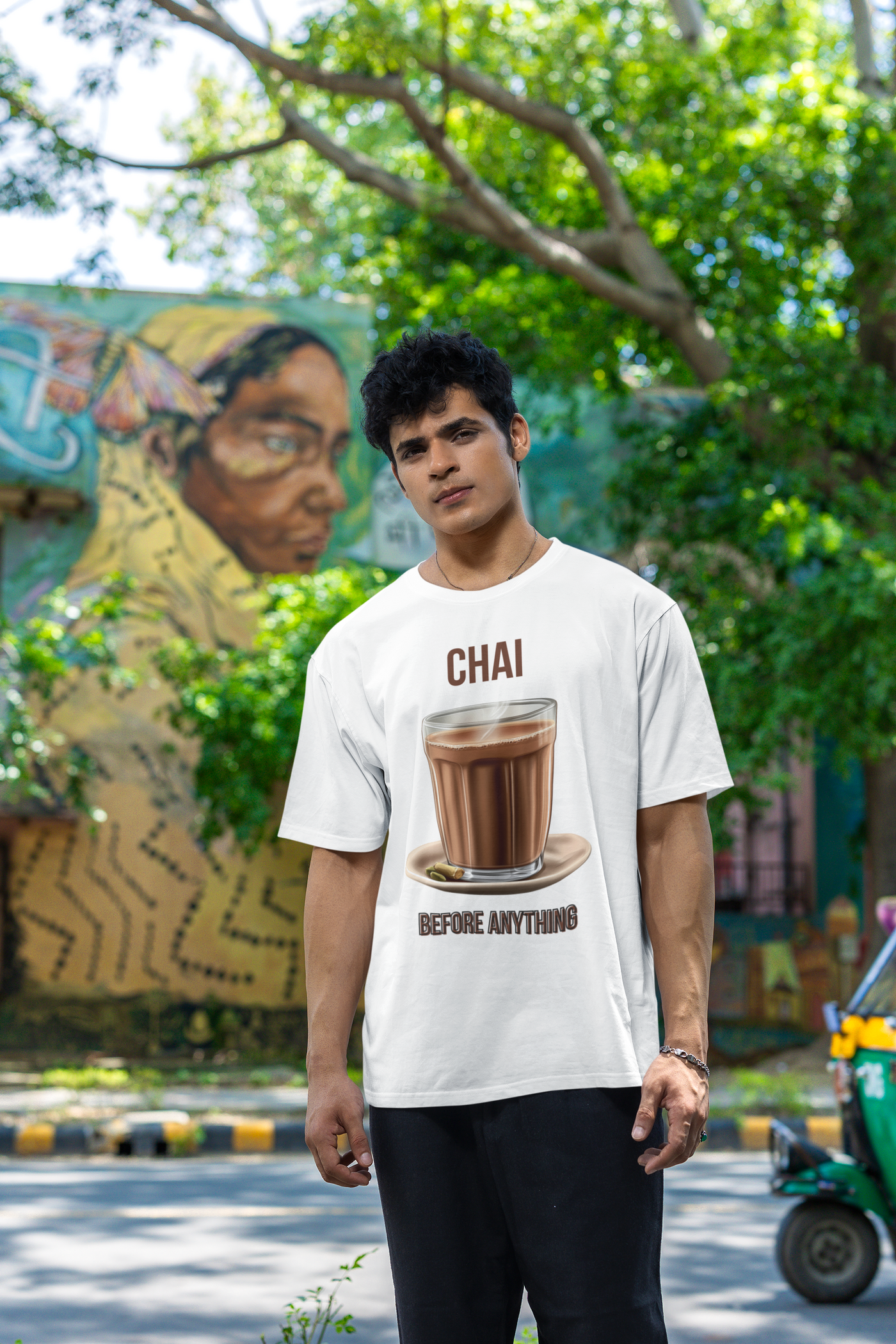 Chai Before Anything — The Morning Ritual Tee — Premium Heavyweight