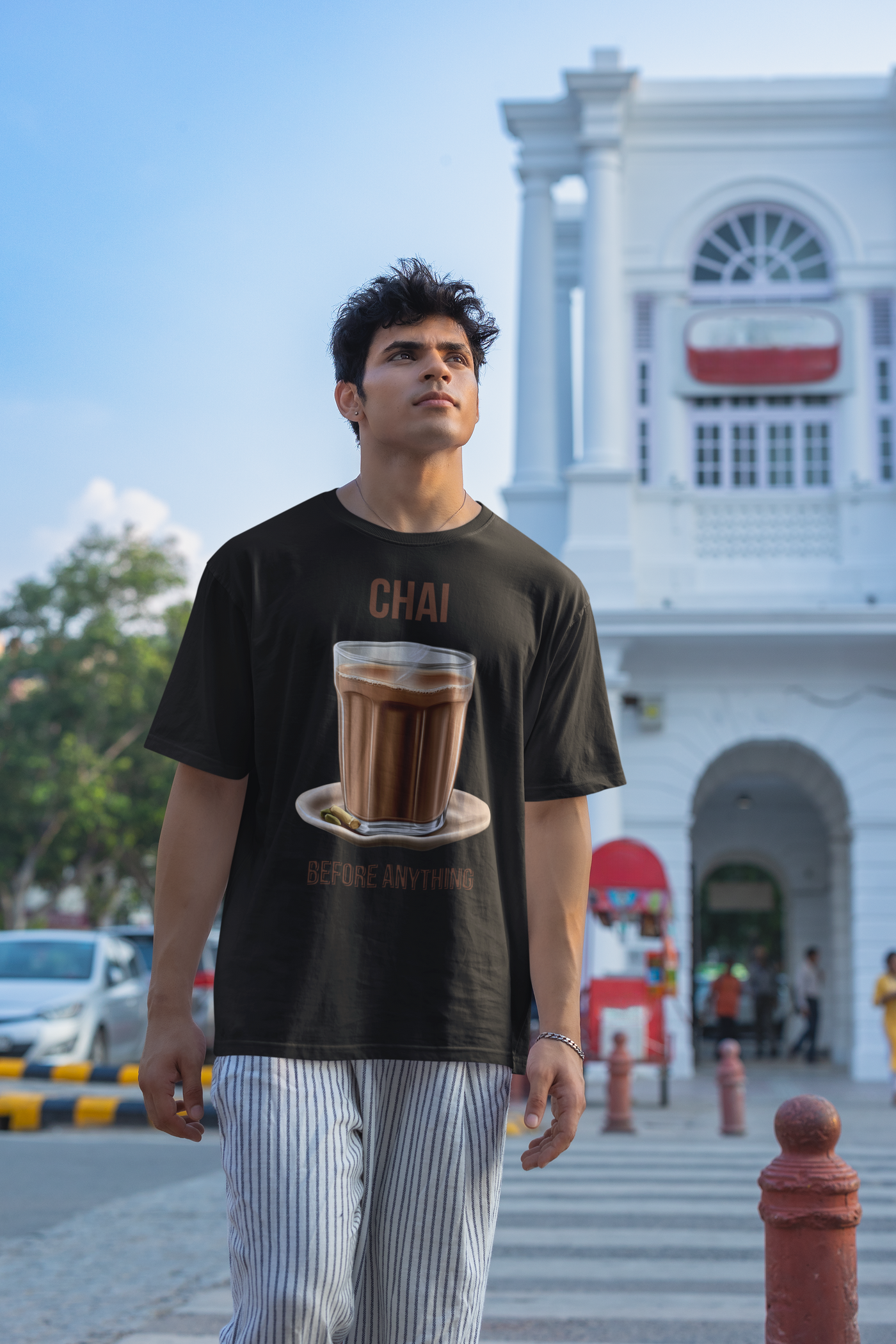 Chai Before Anything — The Morning Ritual Tee — Premium Heavyweight