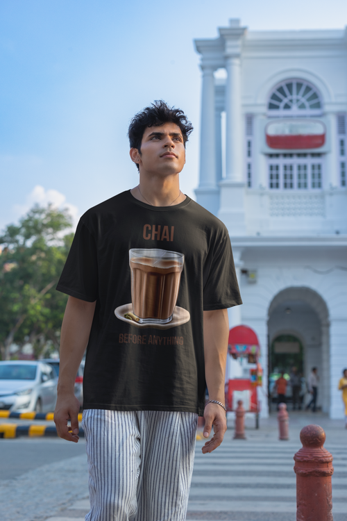 Chai Before Anything — The Morning Ritual Tee — Premium Heavyweight