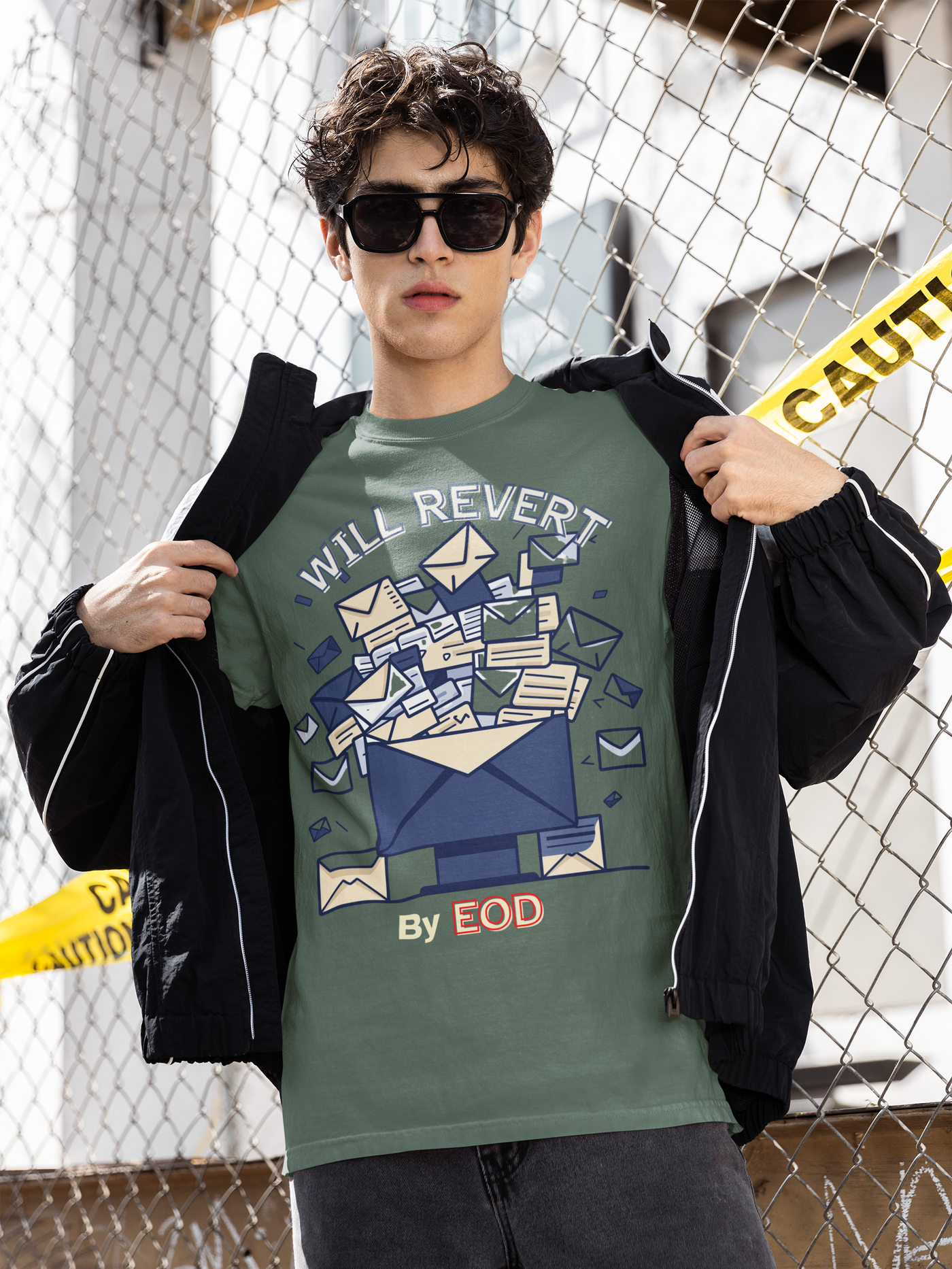 Will Revert by EOD — Corporate Lie Detector Tee — Premium Heavyweight