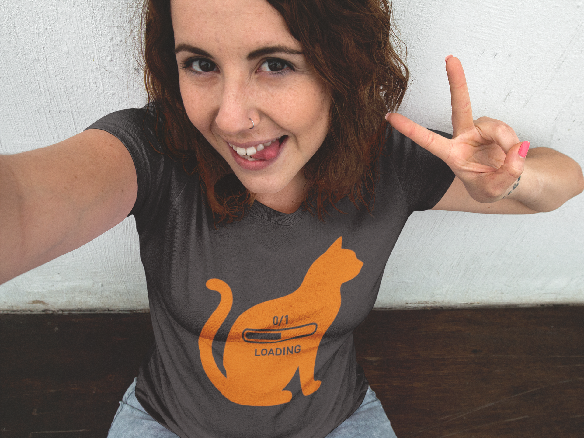 Cat Loading 0/1 — Graphic Tee