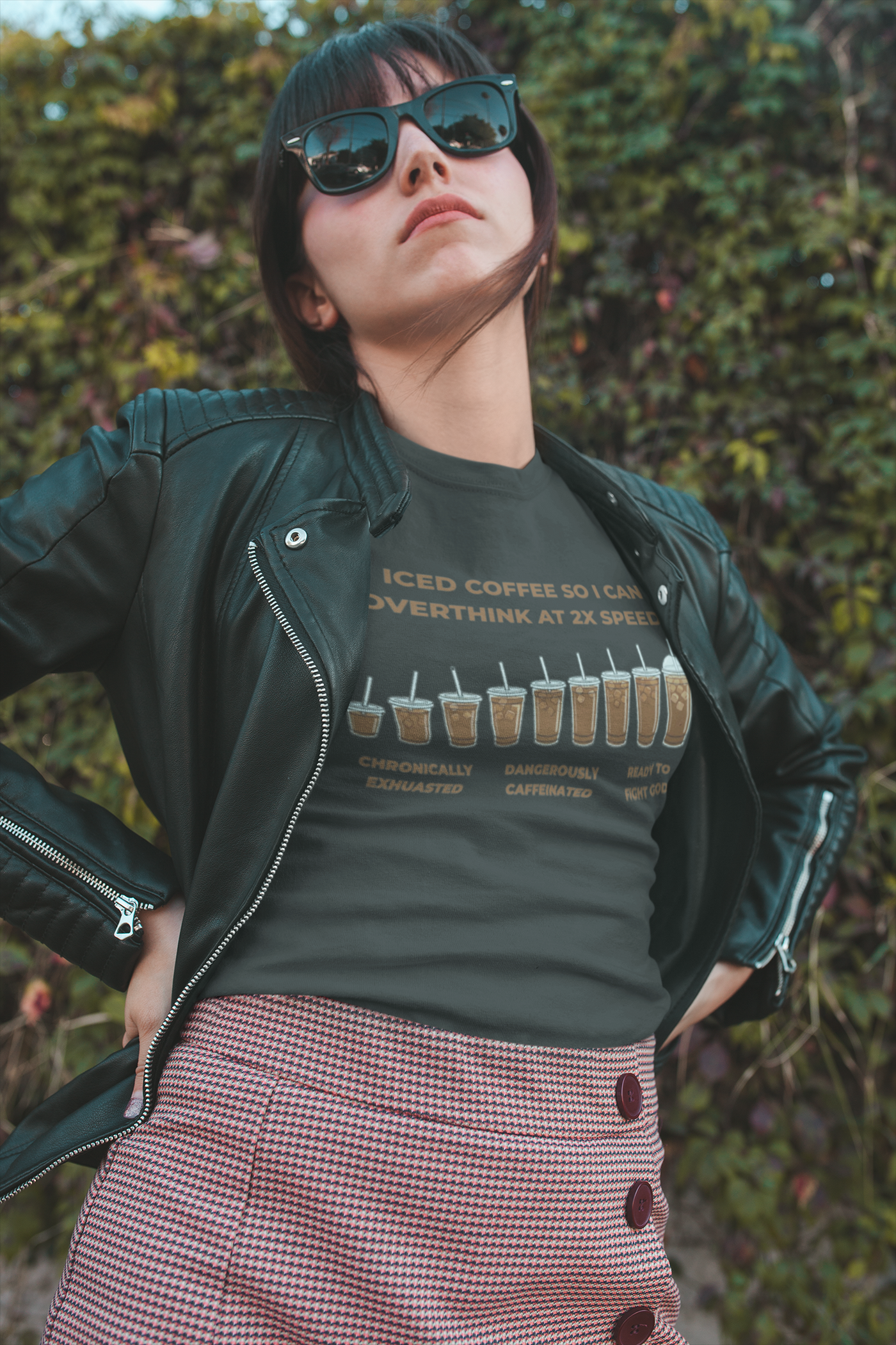 Iced Coffee So I Can Overthink At 2X Speed — Graphic Tee