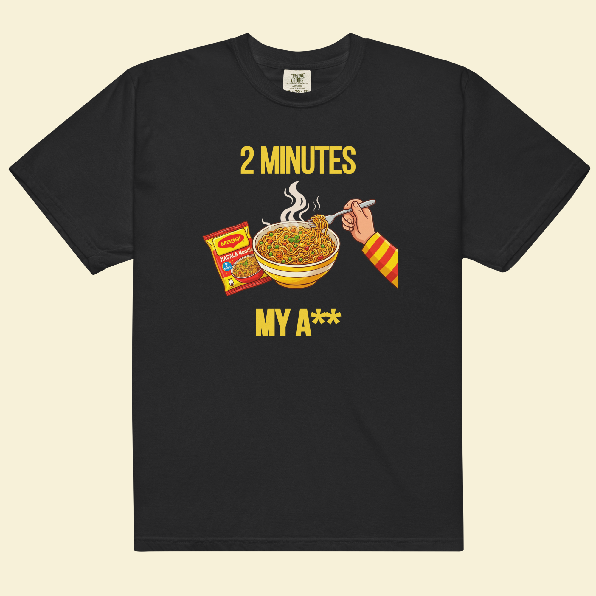 Maggi 2 Minutes — The Honest Cooking Time Tee — Premium Heavyweight